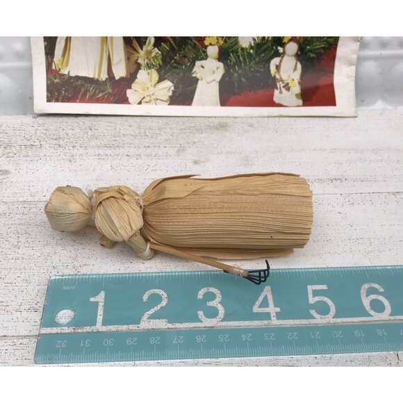 Vtg 70s MCM HTF Corn Husk Gardening Doll Hand Made Fall Folk Art Craft Kit Book - Picture 7 of 8